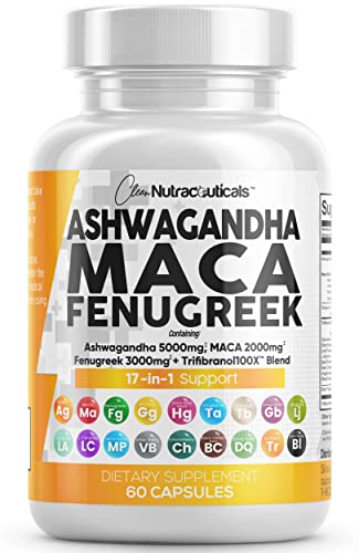 Ashwagandha 5000mg Maca Root 2000mg Fenugreek 3000mg Suppleme Clean Nutraceuticals buy supplements canada