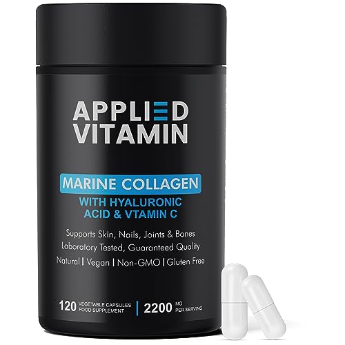 Applied vitamin Marine Collagen Capsules 2000mg-Enhance with Hyaluronic Acid, Zinc, Vitamin C & Biotin 120 Applied Vitamin buy supplements canada