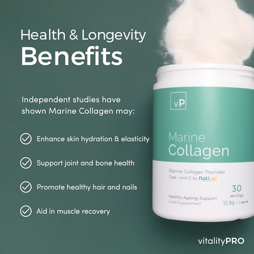 Marine Collagen 375g - 12.5g x 30 Servings - Naticol® Type 1 and 3 - Vitality Pro Hydrolysed Collagen vP Vitality Pro buy supplements canada