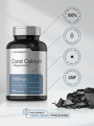 Coral Calcium 1500mg 150 Capsules | Plus Magnesium | Non-GMO, Gluten Free Supplement Horbäach buy supplements canada