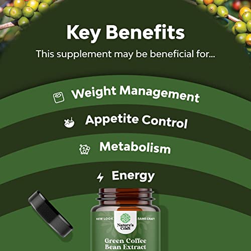 Pure Green Coffee Bean Extract Supplement – Best for Weight Loss Appetite Suppressant Natures Craft buy supplements canada