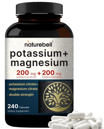 Potassium Magnesium Supplement – 200mg + | 240 Capsules Easily Absorbed Citrate NatureBell buy supplements canada