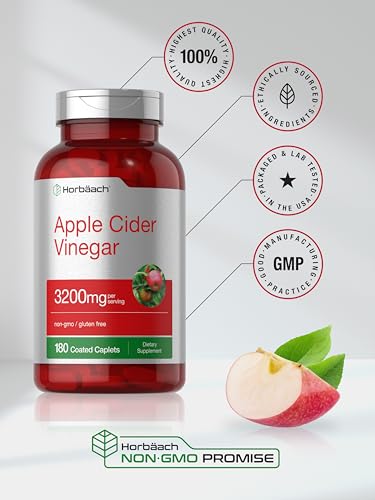 Apple Cider Vinegar Tablets 3200mg | 180 Pills | Vegetarian, Non-GMO & Gluten Free Supplement Horbäach buy supplements canada