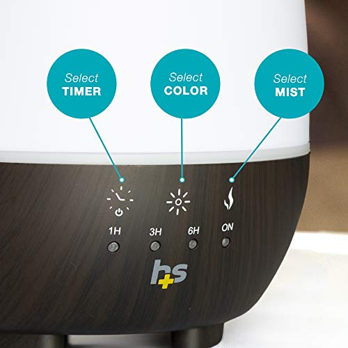 HealthSmart Essential Oil Diffuser, Cool Mist Humidifier and Aromatherapy Diffuser, FSA HSA Eligible with 500ML HealthSmart buy supplements canada