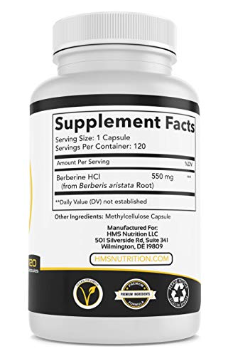HMS Nutrition 550mg Berberine HCL from Berberis Aristata Root HMS Nutrition buy supplements canada