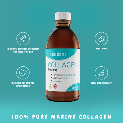 Marine Collagen Liquid | 25 x 10ml Servings | Liquid Collagen Drink for Women and Men | Pure Marine Collagen for Strong Bones & Joints Nutration buy supplements canada
