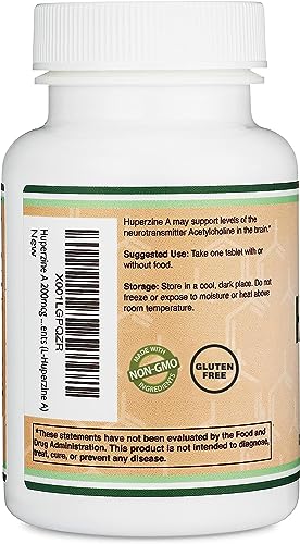 Huperzine A 200mcg (Third Party Tested) Manufactured in The USA, 120 Tablets, Brain Double Wood Supplements buy supplements canada