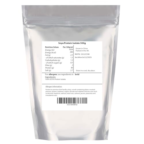 SOYA Protein Isolate (90% Protein) 500g by Manor Springs, Unflavoured, Vegan Protein Shake MANOR SPRINGS buy supplements canada