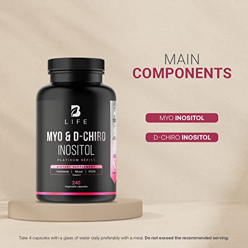 Myo-Inositol & D-Chiro Inositol by B Life - 240 Capsules | Made in USA | 40:1 Ratio B Life Company buy supplements canada