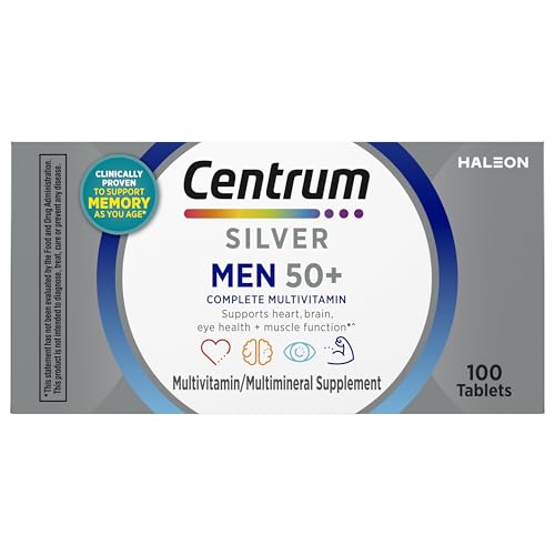 Centrum Silver Multivitamin for Men 50 Plus, Multimineral Supplement, Vitamin D3, B-Vitamins and Zinc, Gluten Free, Non-GMO Ingredients, Supports Memory Centrum buy supplements canada