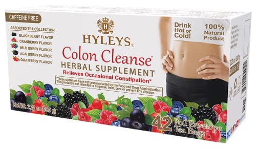 Hyleys Colon Cleanse Tea Assorted Flavors - 42 Tea Bags (1 Pack) HYLEYS buy supplements canada