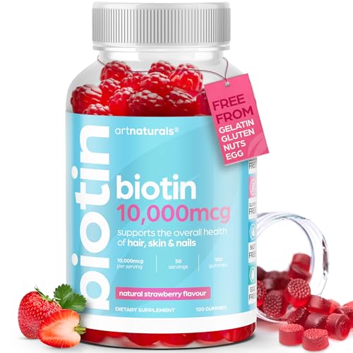 Artnaturals Biotin Gummies for Hair Growth - (100 Gummies - 10000mcg) - Natural Strawberry Artnaturals buy supplements canada