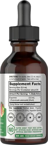 Cayenne Pepper Liquid Extract | 2 fl oz | Vegetarian, Non-GMO, Gluten Free Supplement Horbäach buy supplements canada