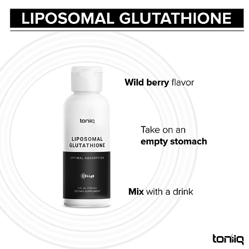 Lab Tested Ultra Bioavailable Liposomal Glutathione - 4 fl. oz Mixable Wild Berry Natural Toniiq buy supplements canada