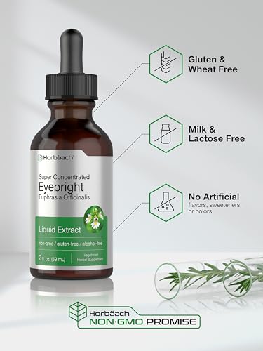 Eyebright Herb Supplement | 2 fl oz | Alcohol Free Drops | Super Concentrated Liquid Horbäach buy supplements canada