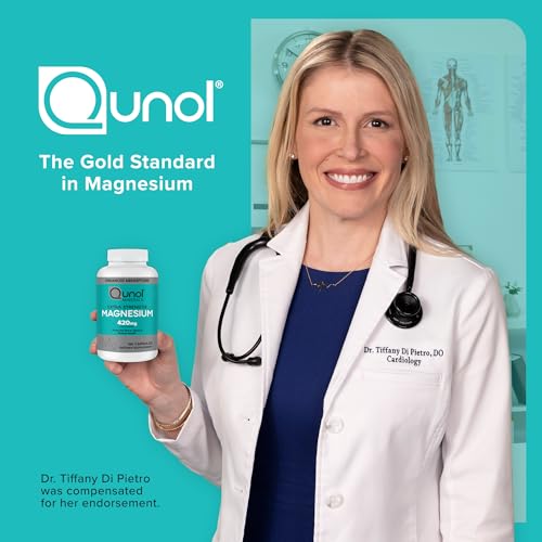 Qunol Magnesium Capsules 420mg, 100% DV, High Absorption Magnesium Supplement, Extra Strength, Bone and Muscle Health Supplement, 180 Count Qunol buy supplements canada