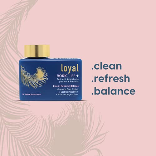 Loyal Boric Life Plus - Boric Acid Vaginal Suppositories with Aloe & FOS - Supports Odor Loyal buy supplements canada