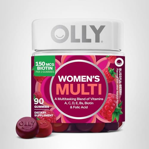 OLLY Women's Daily Multivitamin Gummy, Vitamins A, D, C, E, Biotin, Folic Acid, Adult Chewable Vitamin OLLY buy supplements canada