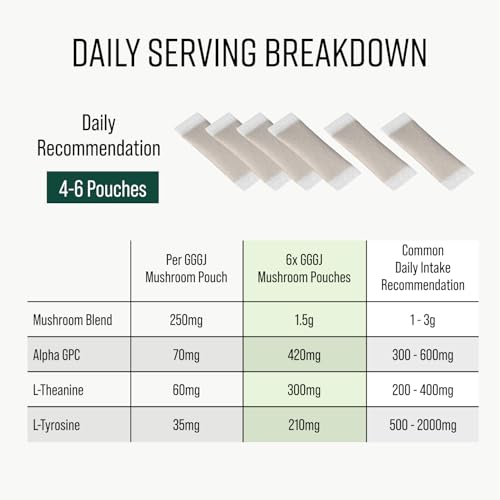 Adaptogen Mushroom Nootropic Pouches (4 Pack Bundle) - 250mg Mushroom Blend + 165mg Energy Blend, Nicotine Free & Caffeine Free, Ultra Pouch with Lion's Mane, Cordyceps, Reishi, Alpha-GPC, L-Theanine GGGJ buy supplements canada