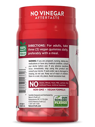 Nature's Truth Apple Cider Vinegar Gummies | 600 mg | 75 Gummies | Natural Apple Flavor Nature's Truth buy supplements canada