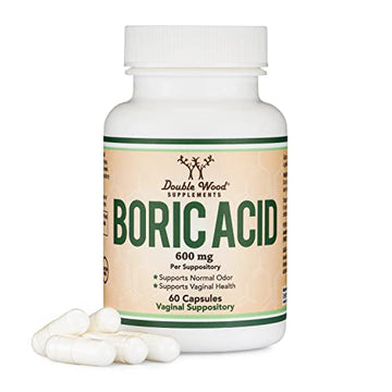 Boric Acid Vaginal Suppositories (600mg, 60 Count) Supports Vaginal pH Balance, Odor Control Double Wood Supplements buy supplements canada