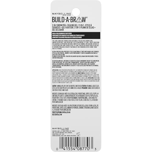 Maybelline Build-A-Brow 2-in-1 Brow Pen and Sealing Eyebrow Gel, Eyebrow Makeup for Real-Looking, Fuller Brows, Black Brown, 1 Count MAYBELLINE buy supplements canada
