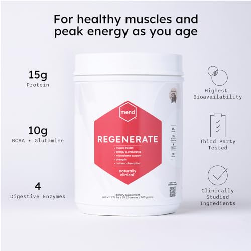 MEND Regenerate, Post Workout Recovery, Immune Support, and Sports Nutrition Supplement for Men and Women - Natural, Gluten Free, and Non-GMO - Cocoa Protein Powder, 20 Servings MEND buy supplements canada