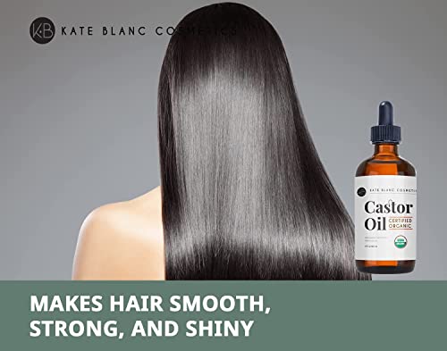 Kate Blanc Cosmetics Organic Castor Oil (4oz). 100% Pure, Cold Pressed, Hexane Free in a Glass Bottle Kate Blanc Cosmetics buy supplements canada