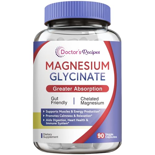 Doctor's Recipes Magnesium Glycinate for Men & Women, 100mg Elemental Mag, 90 Caps Doctor's Recipes buy supplements canada