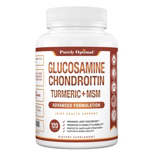 Purely Optimal Premium Glucosamine Chondroitin MSM Supplement Tablets w/Turmeric Purely Optimal buy supplements canada