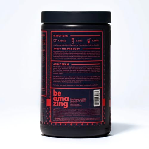 BEAM Be Amazing Vegan Pre-Workout Powder | Energy Booster Powdered Drink with All BEAM buy supplements canada
