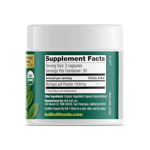 KULI KULI Organic Pure Moringa Capsules, 60 CT Kuli Kuli buy supplements canada