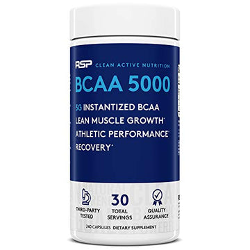 RSP BCAA 5000 (30 Serv), Premium BCAA Capsules for Post Workout Muscle Recovery RSP NUTRITION buy supplements canada