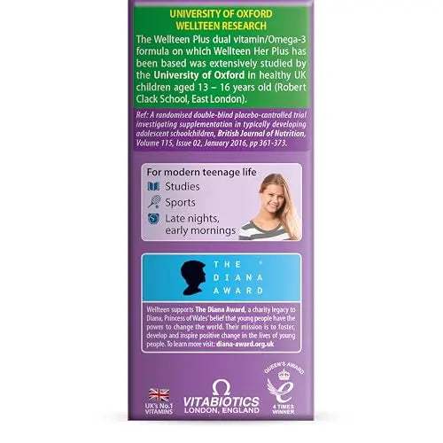 Vitabiotics Wellteen Her Plus Omega-3 - Advanced Nutritional Support for Teenagers and Young Women Ages 13-19 Wellteen buy supplements canada