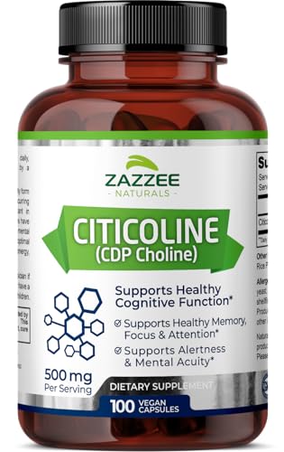Zazzee Extra Strength Citicoline CDP Choline, 500 mg per Serving, 100 Vegan Capsules Zazzee buy supplements canada