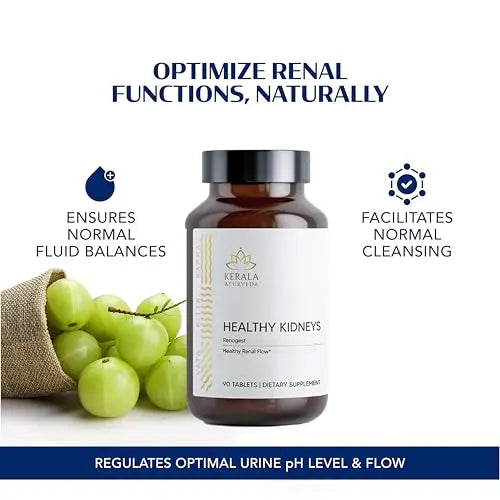 Kerala Ayurveda Healthy Kidney Herbal Tablets | Support Normal Kidney Function and Health | Kidney and Bladder Support | Urinary System Support - 90 Count Kerala Ayurveda buy supplements canada
