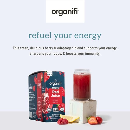 Organifi Red Juice - Vegan Energy Powder - Berry-Flavored Adaptogen Drink - Caffeine Organifi buy supplements canada