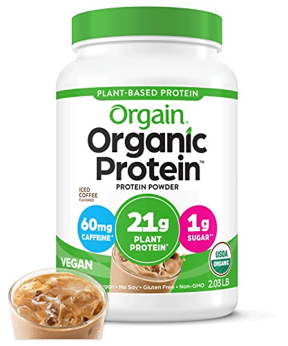 Orgain Organic Vegan Protein Powder, Iced Coffee - 21g Plant Based Protein, Gluten Free Orgain buy supplements canada