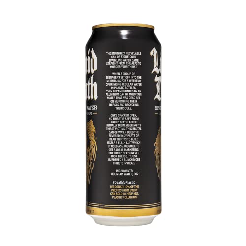 Liquid Death Sparkling Mountain Water, 16.9 oz Tallboys (18-Pack) Liquid Death buy supplements canada