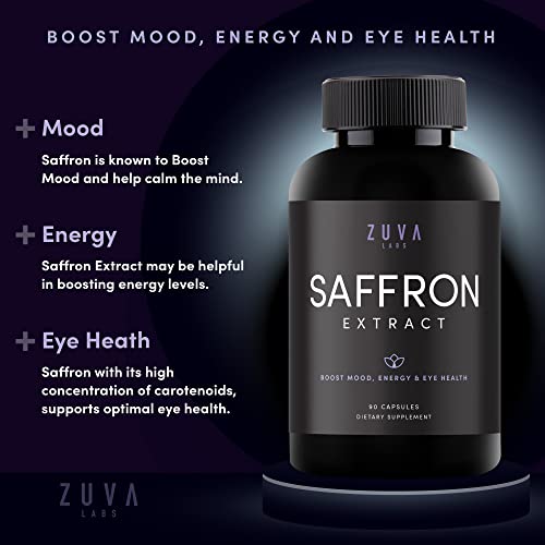 Saffron Supplements - 100% Pure Saffron Extract Mood Enhancer for Women and Men ZuvaLabs buy supplements canada