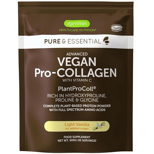 Vegan Collagen Powder, Natural Vanilla Flavour, Plant-Based Peptide Protein Supplement Igennus Healthcare Nutrition buy supplements canada