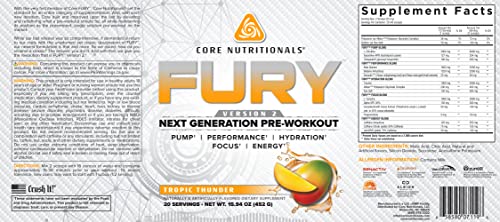 Core Nutritionals Fury V2: Pre-Workout Powder to Maximize Performance in The Gym W/Zum Core Nutritionals buy supplements canada
