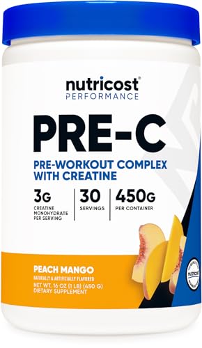 Nutricost Pre-C Pre-Workout Complex with Creatine (Peach Mango | 30 Servings) Powder Nutricost buy supplements canada
