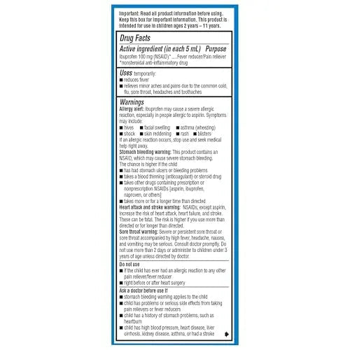 Children's Advil Pain Reliever and Fever Reducer, Dye Free and Sugar Free Ibuprofen Oral Suspension, Berry Flavored - 4 Fl Oz Children's Advil buy supplements canada