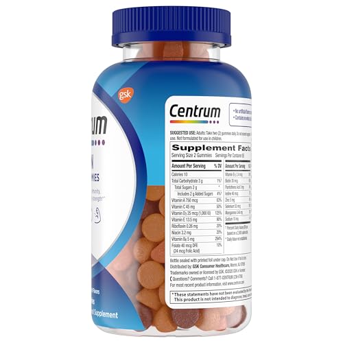 Centrum MultiGummies Gummy Multivitamin for Men, Multivitamin/Multimineral Supplement with Selenium, Antioxidants and Vitamin D3 Centrum buy supplements canada