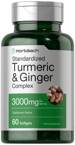 Turmeric and Ginger Supplement 3000 mg | 60 Softgel Capsules | Turmeric Curcumin Complex Horbäach buy supplements canada