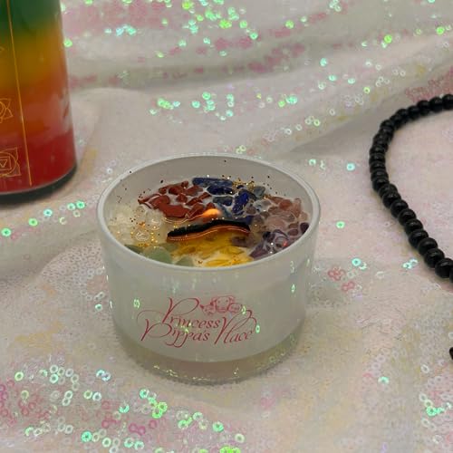 Princess Pippa's Place Healing Candles with Crystals Inside- Natural Soy Wax 7 Stones Crystal Candle Jar Msupps.com buy supplements canada