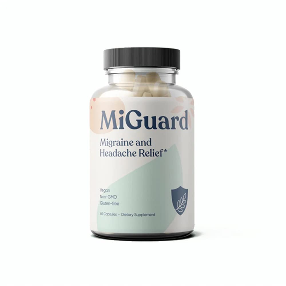 Headache and Migraine Relief Supplements - Drug Free Migraine Prevention Supplement - Natural Supplements for Migraine Headaches - Helps Reduce Frequency & Severity (60 Capsules) MIGUARD buy supplements canada