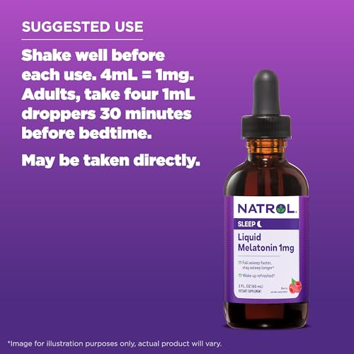 Natrol Liquid Melatonin 1mg, Berry-Flavored Dietary Supplement for Restful Sleep, 2 Fl Oz Natrol buy supplements canada
