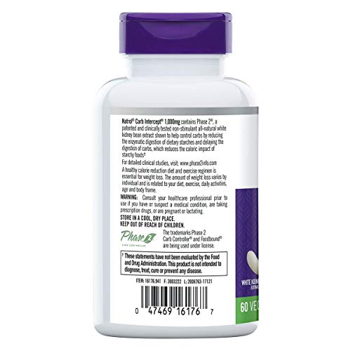 Natrol Carb Intercept with Phase 2 Carb Controller Capsules, White Kidney (Pack of 12) Natrol buy supplements canada